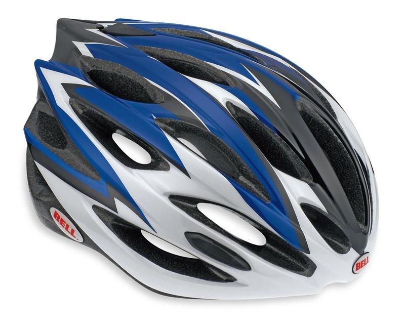 Hjelm Met Lumen Bl�/hvid 59-63cm