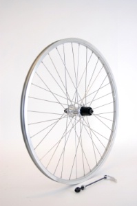Baghjul Linus 26" MTB 7 gear kassette s�lv enkeltbundet f�lg