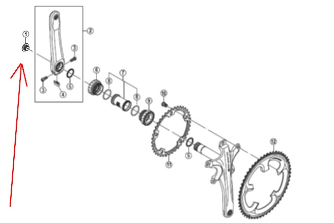 Cap til venstre pedalarm dura ace 7900