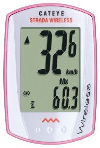 Cateye STRADA cykelcomputer pink/hvid tr�dl�s