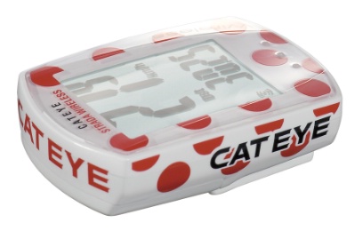 Cateye STRADA cykelcomputer hvid/r�d tr�dl�s
