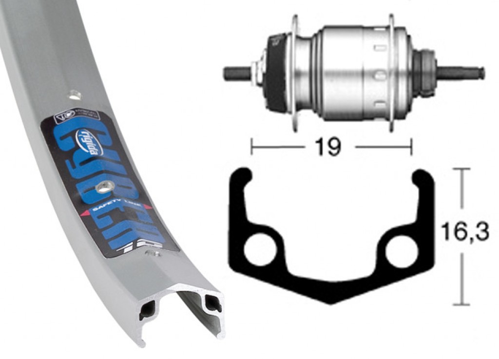 Baghjul 26 x 1.90 Rigida Apex 7 sram gear