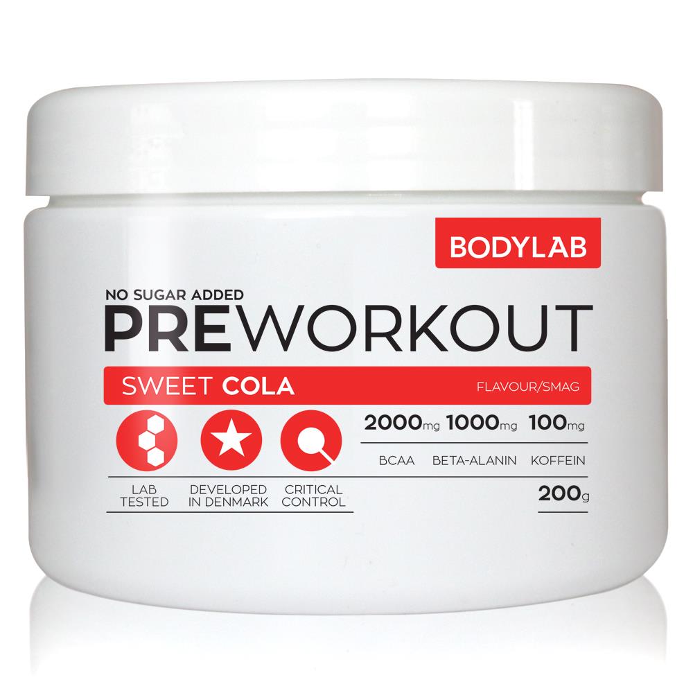 Bodylab Pre Workout 200 gram Sweet Cola 159,00 Cykelgear.dk