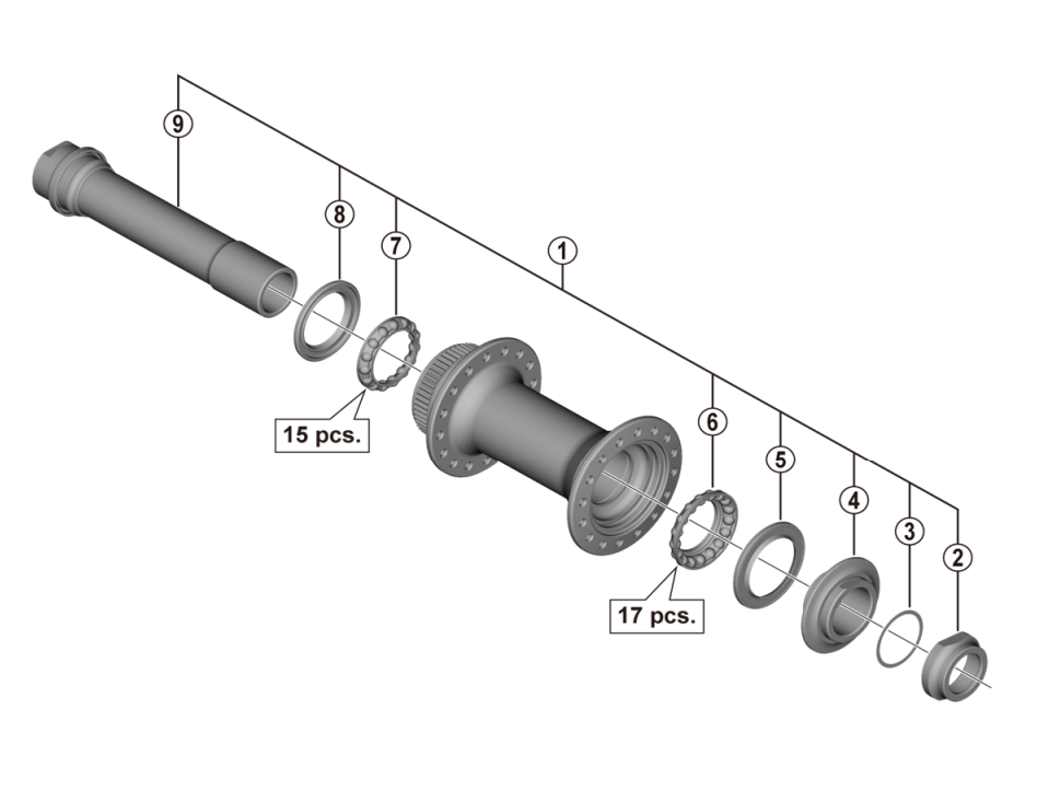 Axe Roue Arrière Shimano Eje Buje Hb-m4050 146mm Wh-mt500 | Mammoth