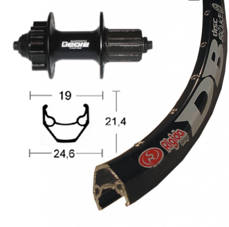 Baghjul 700c til skivebremse og 8/9 gear