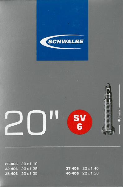Schwalbe 20x1.10-1.50 (28/40-406) SV6 - 39,00 Cykelgear.dk - Cykelgear.dk