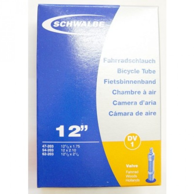Schwalbe slange 12 1/2 x 2. 1/4 med almindelig ventil DV1