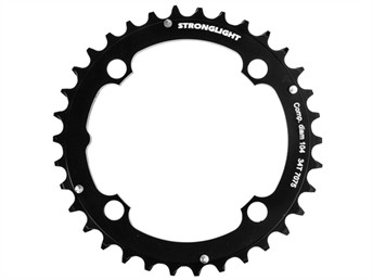 Stronglight klinge - 34 tands - ø104 - 4 huller - 9/10 speed - Zicral alu - Sort