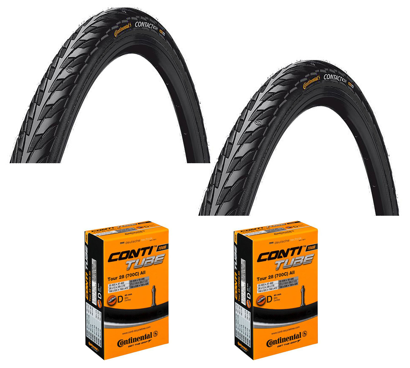 Continental Contact hverdagsdæk 700 x 40C sampak dunlopventil