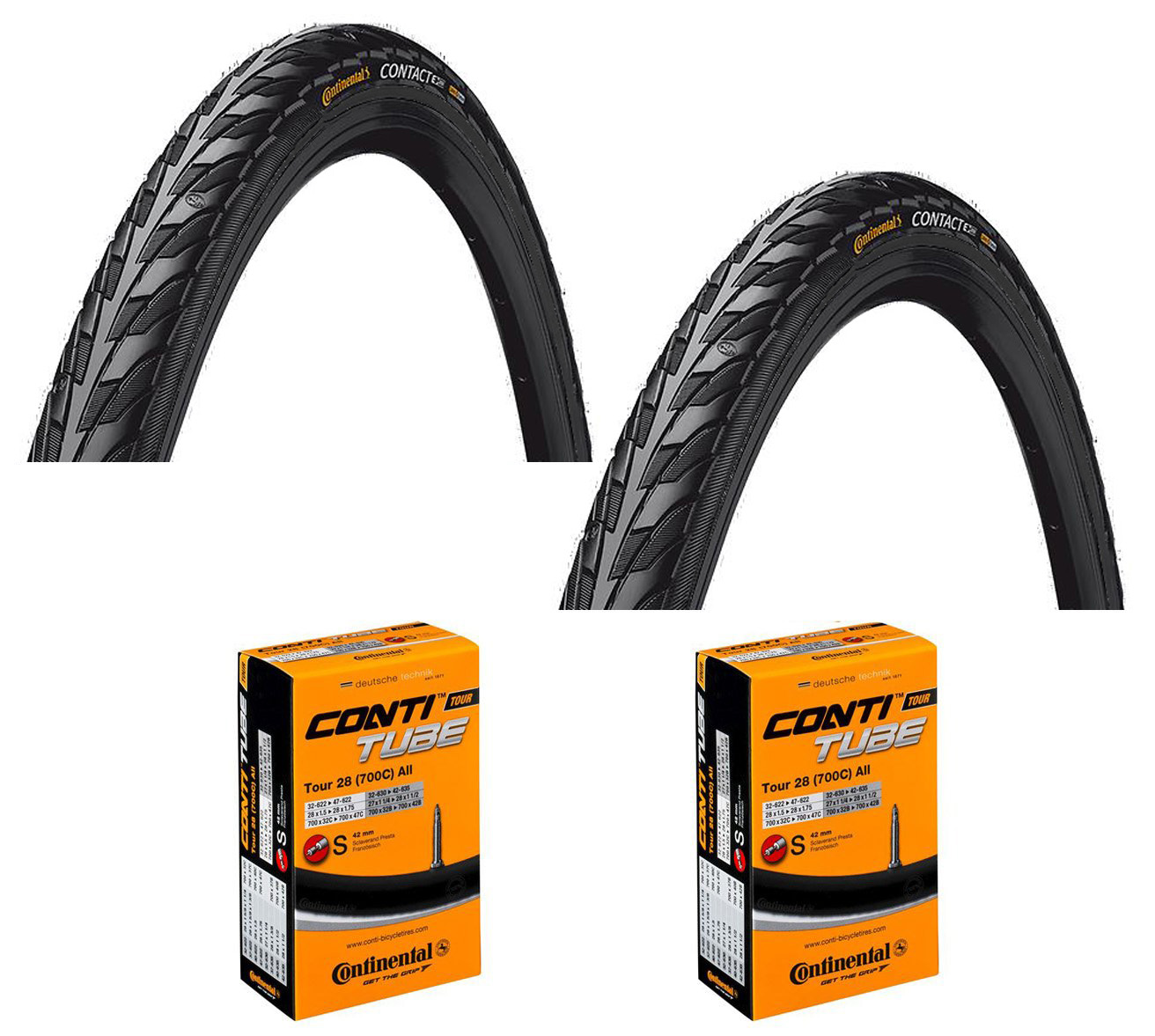 Continental Contact hverdagsdæk 700 x 42C sampak racerventil