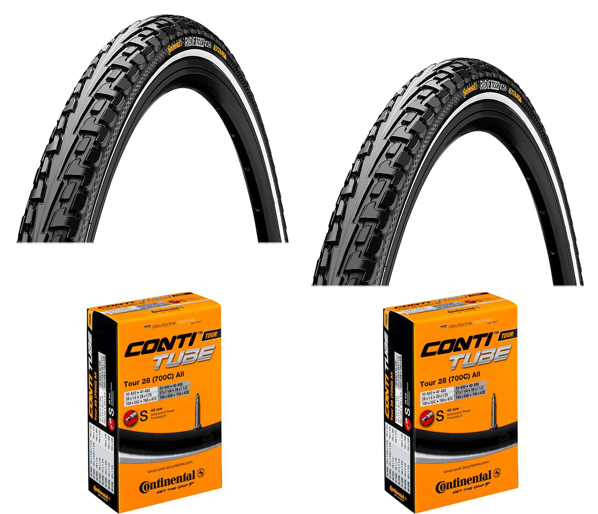Continental RIDE Tour hverdagsdæk 700 x 35C refleks sampak racerventil