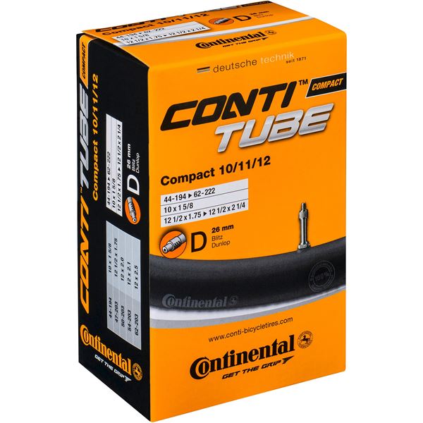 Continental 12 Slange 44/62-194/222 med 26mm dunlop ventil"