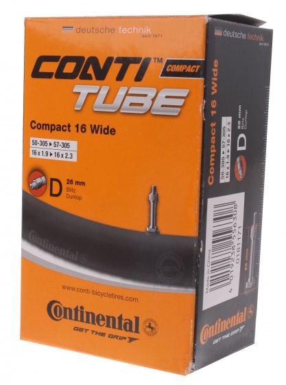 Continental 16 Slange 50/62-305 med 26mm dunlop ventil"