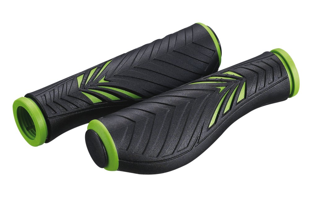 Bike Attitude ergonomiske cykelhåndtag med gel – 130 mm, sort/grøn