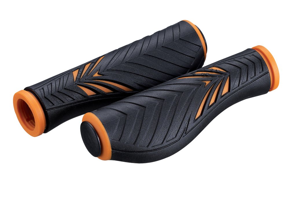 Bike Attitude D2 Ergo cykelhåndtag med gel – 130 mm, sort/orange