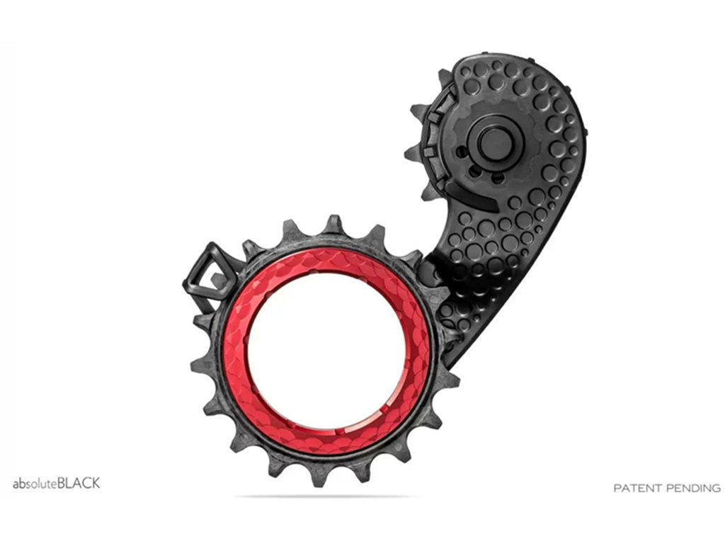 AbsoluteBlack HOLLOWcage Pulleyhjul SRAM AXS Road Sort/Rød