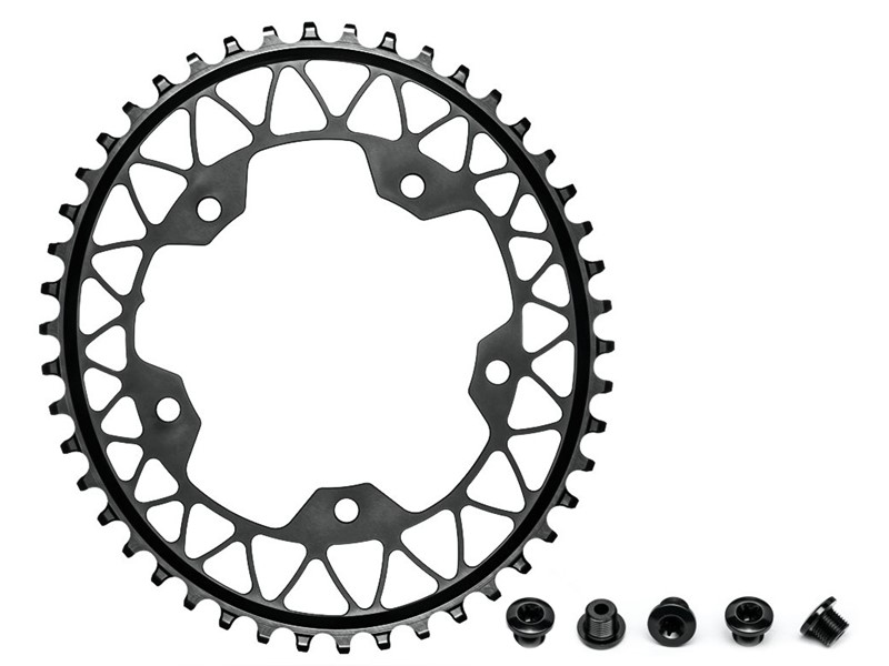 Absolute Black oval klinge til gravel, ø110, 5huls, sort