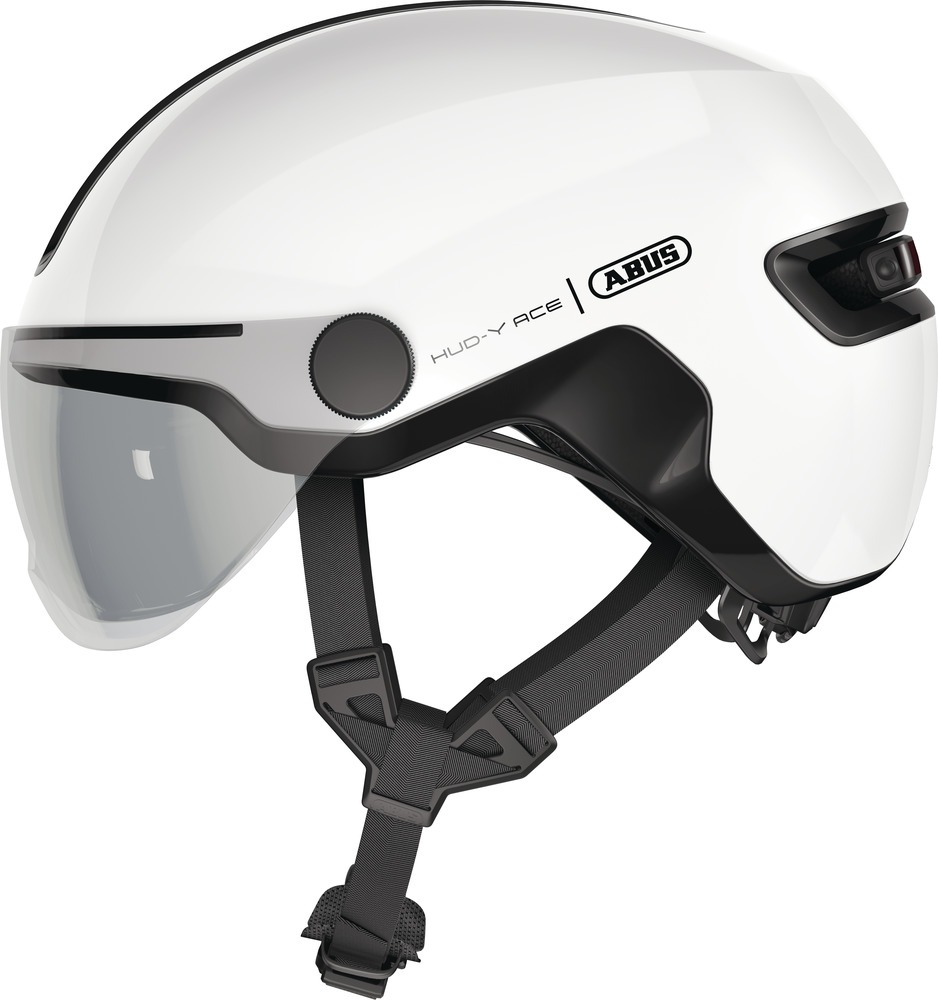 Abus HUD-Y ACE shiny white cykelhjelm - Small (51-55 cm)