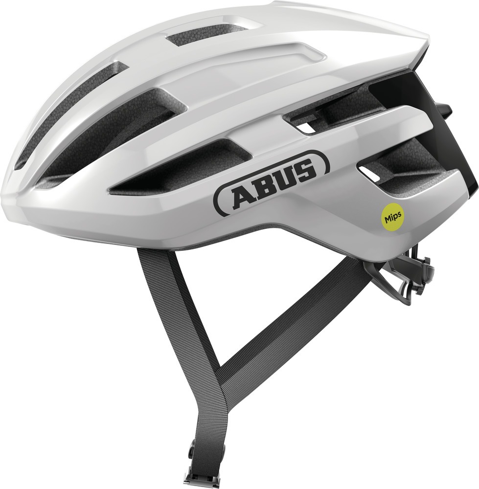 Abus PowerDome MIPS shiny white cykelhjelm - Medium (54-58 cm) / Hvid