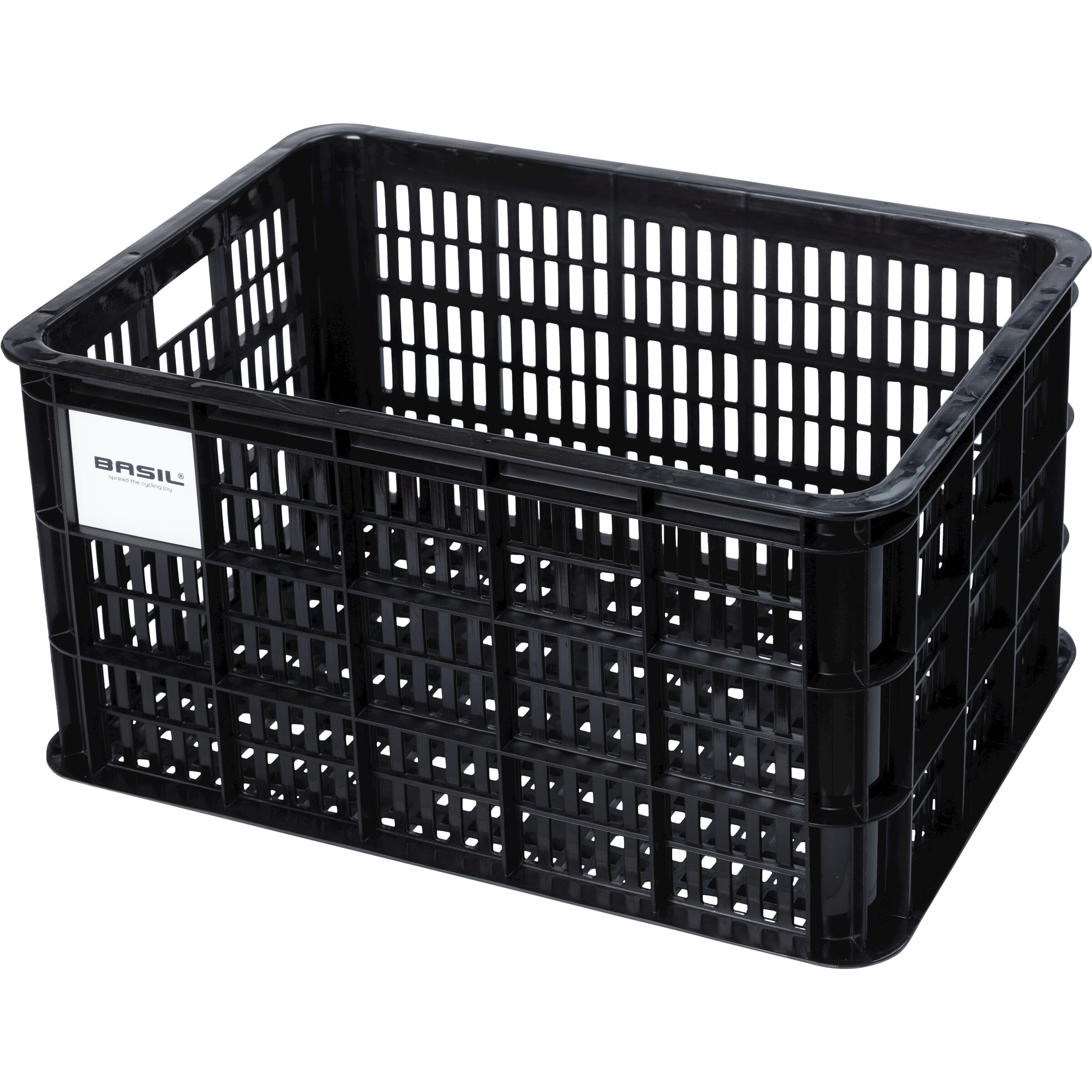 Basil Crate L - Plast kurv - Til opbevaring eller bagagebærer - Sort - 95% recycled material