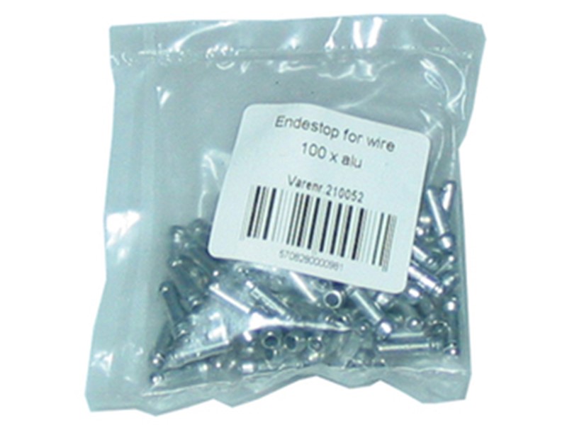Endestop for gear- og bremsewire- ø2,3mm. - Pose med 100stk
