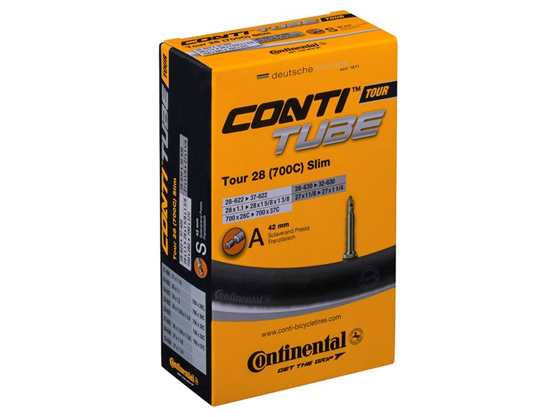 Continental Tour 28 Slim - Cykelslange - Str. 700x28-35c - 42 mm racerventil
