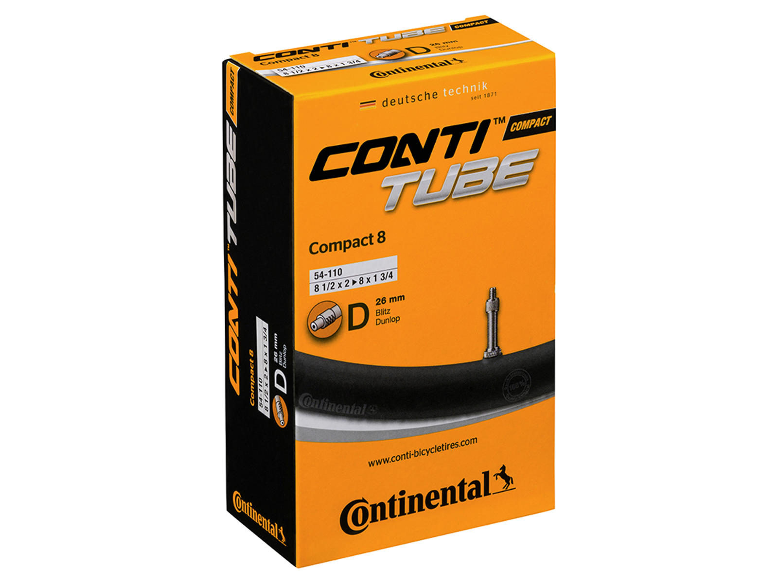 Continental slange 8 1/2x2 (54-110) med dunlop ventil"