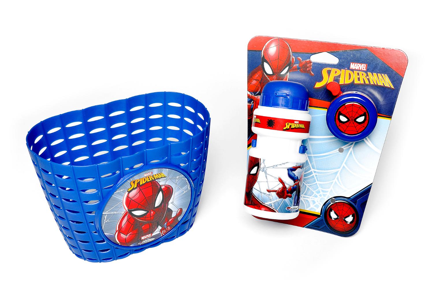 Marvel Spider-Man Kombipakke Kurv, Flaske og Klokke - Blå