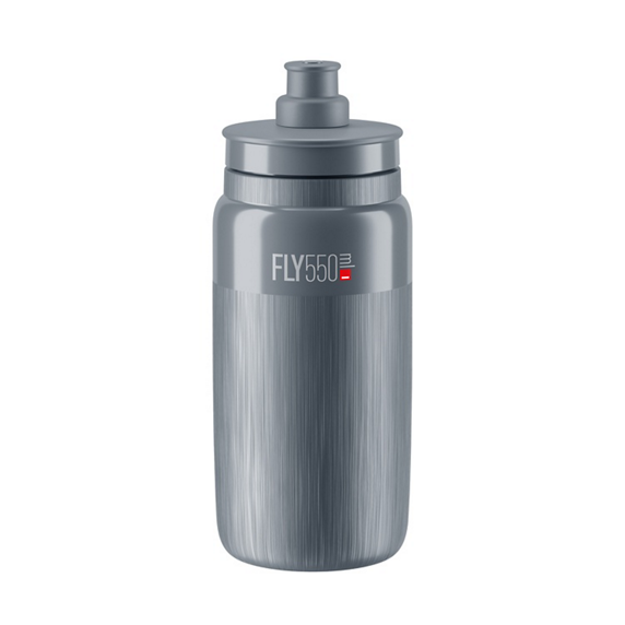 Elite Bottle FLY TEX Grey, Grey Logo 550ml - Drikkeflaske