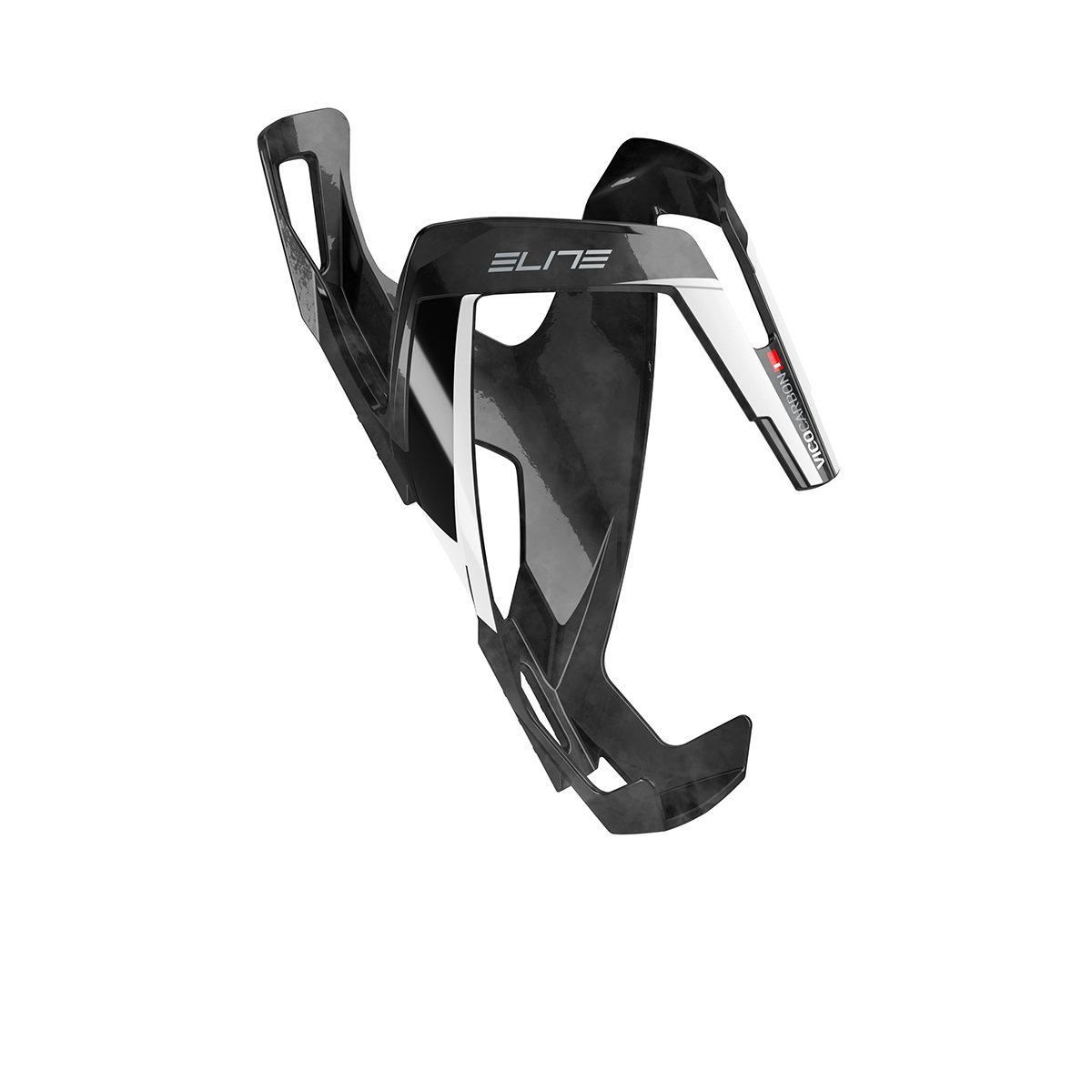 Elite Flaskeholder Vico carbon mat, hvid grafik - Flaskeholder