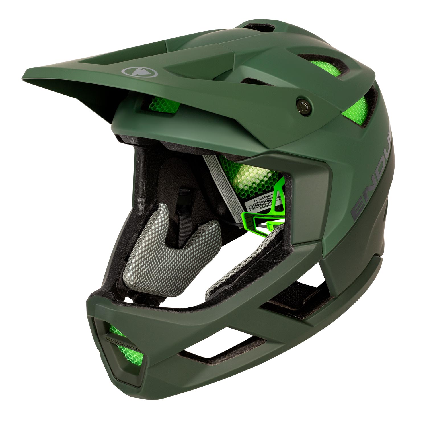 Grøn fullface-hjelm fra Endura