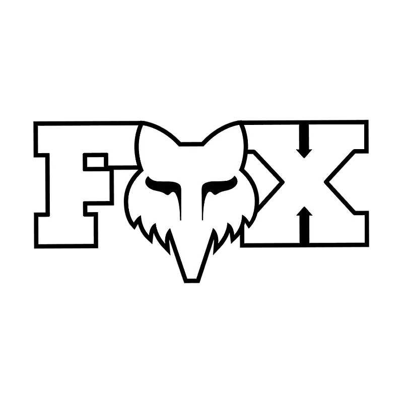 FOX Head Klistermærke 3" Hvid