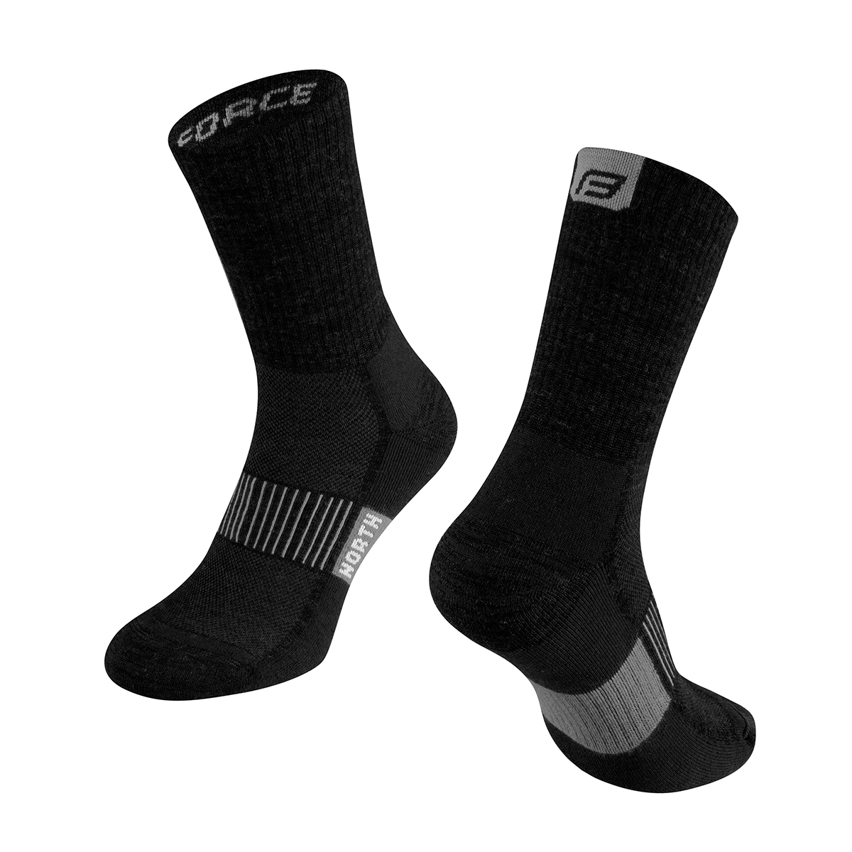 FORCE North Merino Vinterstrømper Sort/Grå (Strømpe str.: 36-41)