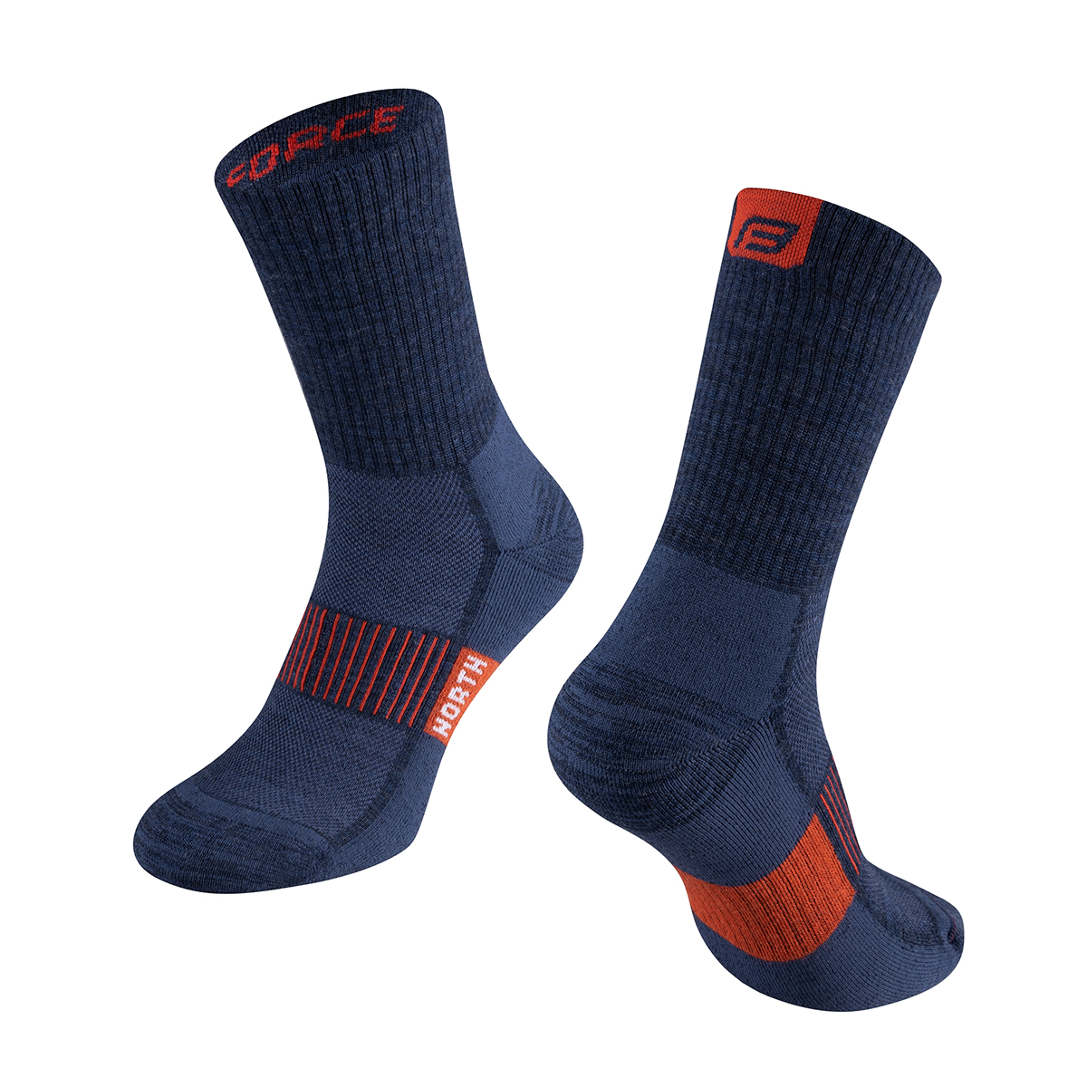 FORCE North Merino Vinterstrømper Blå/Orange (Strømpe str.: 36-41)