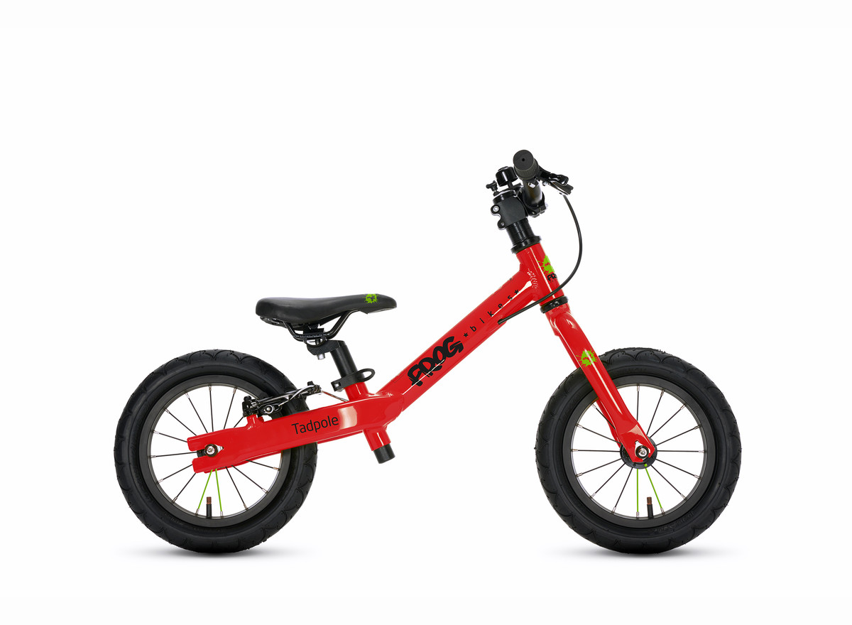 Rød løbecykel til børn fra Frogbikes i 12 tommer 