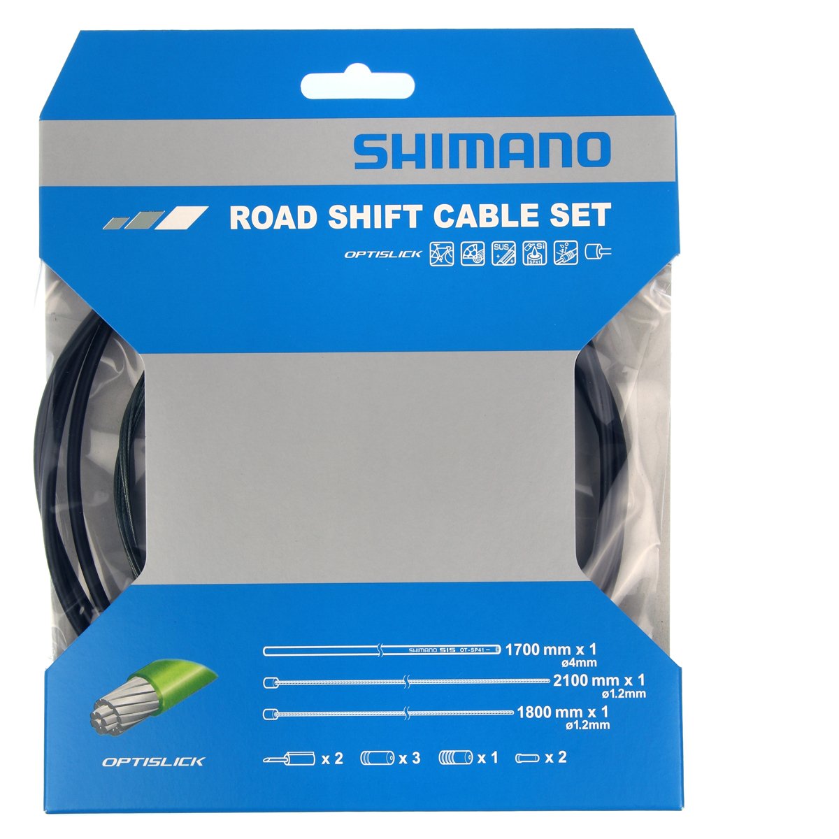 Shimano Gearkabel sæt PTFE sort til Racer/Sportscykler Optislik