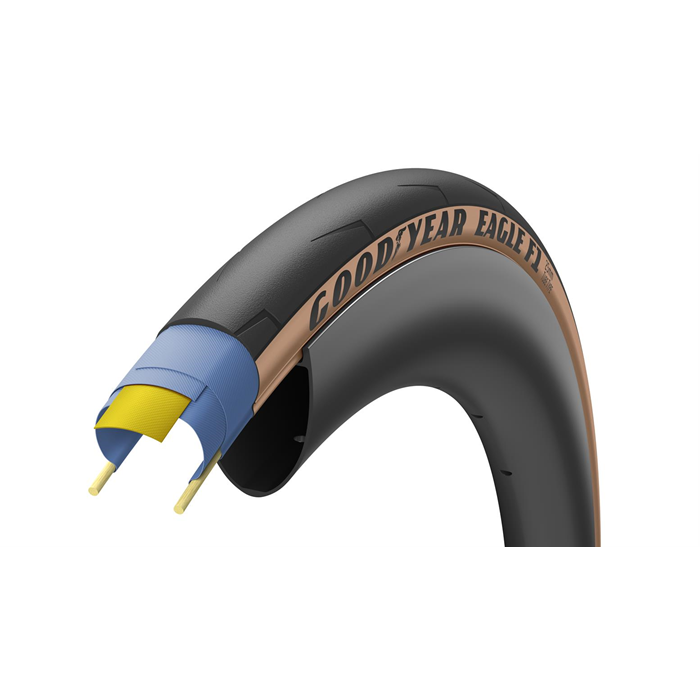 Goodyear Eagle F1 Tube - Foldedæk Road - 700x25c - Sort/brun