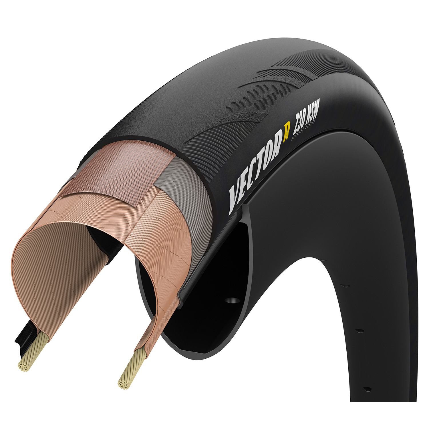 Goodyear Vector R Z30 NSW TLR - Foldedæk Road - 700x30c - Sort