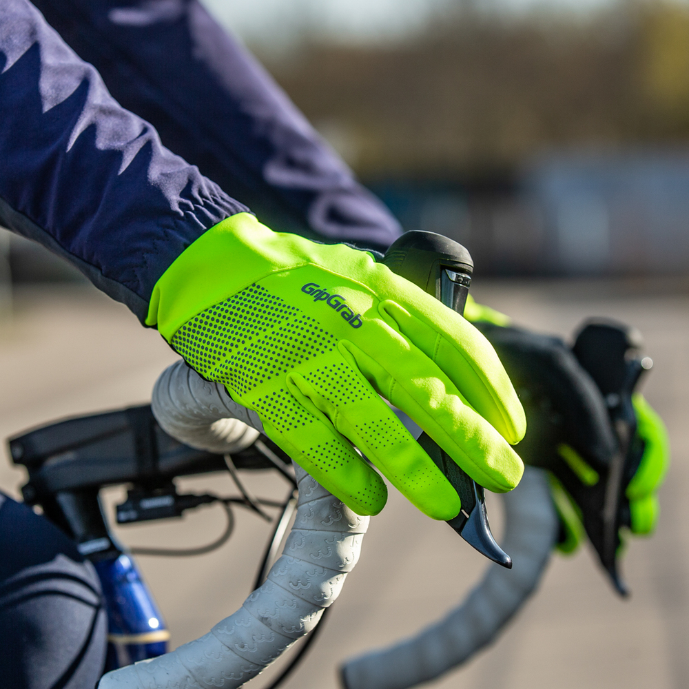 Knogle udløser lugtfri GripGrab Ride Hi-Vis Windproof Midseason handsker fluo - 349,00 :  Cykelgear.dk - Cykelgear.dk