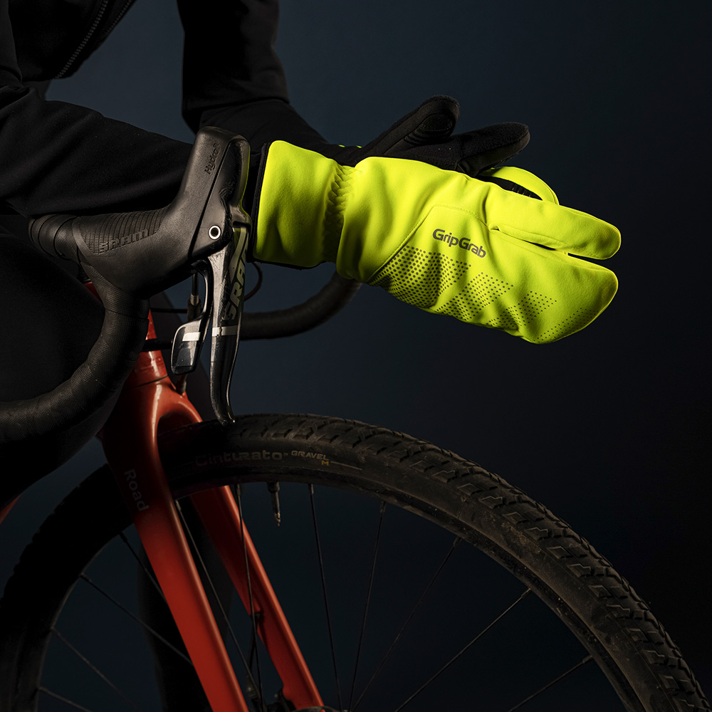 Gants De Vélo Hiver 3 Doigts (type Homard) GripGrab - Coupe-vent, Rembourrés - Pour VTT, Route, Froid