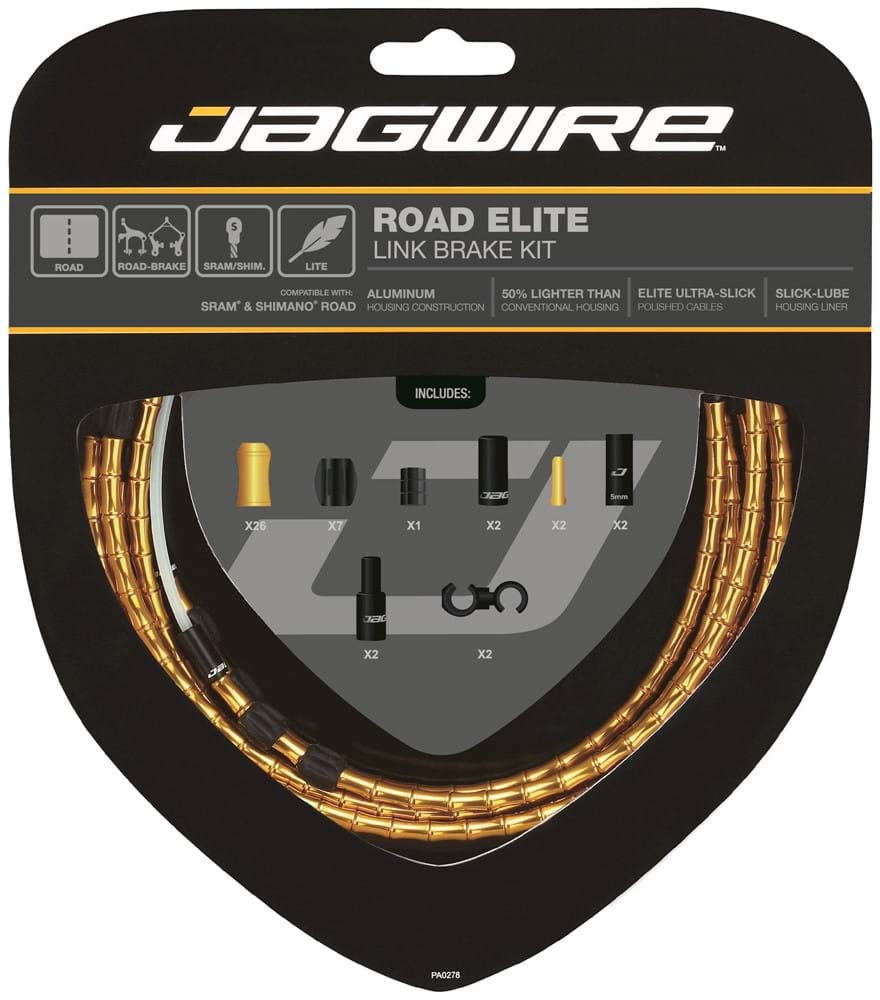 Bremsekabler cykel - Jagwire Elite Bremse kabelsæt Race Guld
