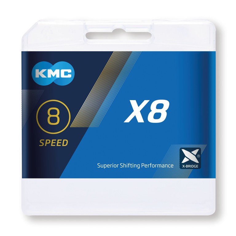 KMC Grandinė X8 114 Grandinėlių Sidabrinė Dėžutė