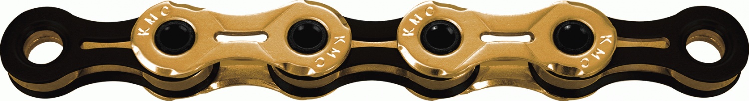 KMC super light kæde X11SL 118L guld/sort