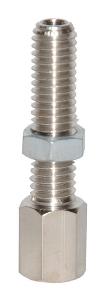 Kabel justerskrue med 6mm gevind - 18mm lang - Stål