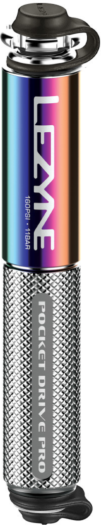 Lezyne Pocket Drive Pro Håndpumpe Oil Slick Sølv