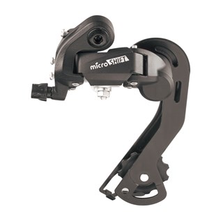 Microshift bagskifter MICROSHIFT, 6-7.rd(2/3x6/7), kompatibel med Shimano, lang vogn, maks. tilstand 28-30T, min. tilstand 13-14T, kapacitet 43T (NY)