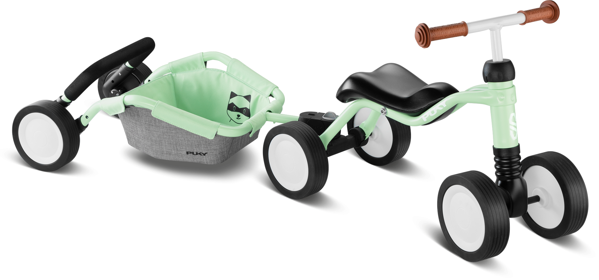 Puky Wutsch Traily Bundle løbecykel og gåvogn pastelgrøn