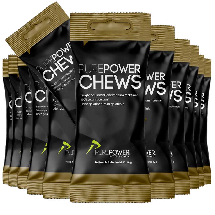 PurePower Chews energivingummi frugtmix 40 g x 12 stk