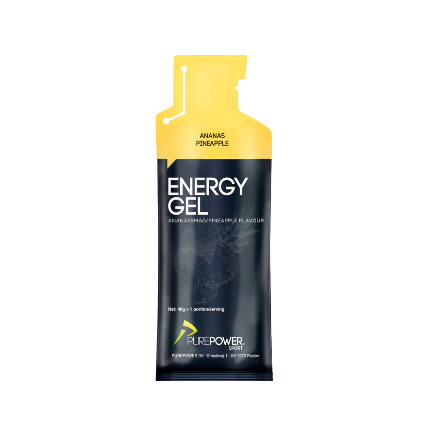 Purepower Energi Gel 40 g - Ananas Smag til Løbere & Cykelryttere, Hurtig Energi