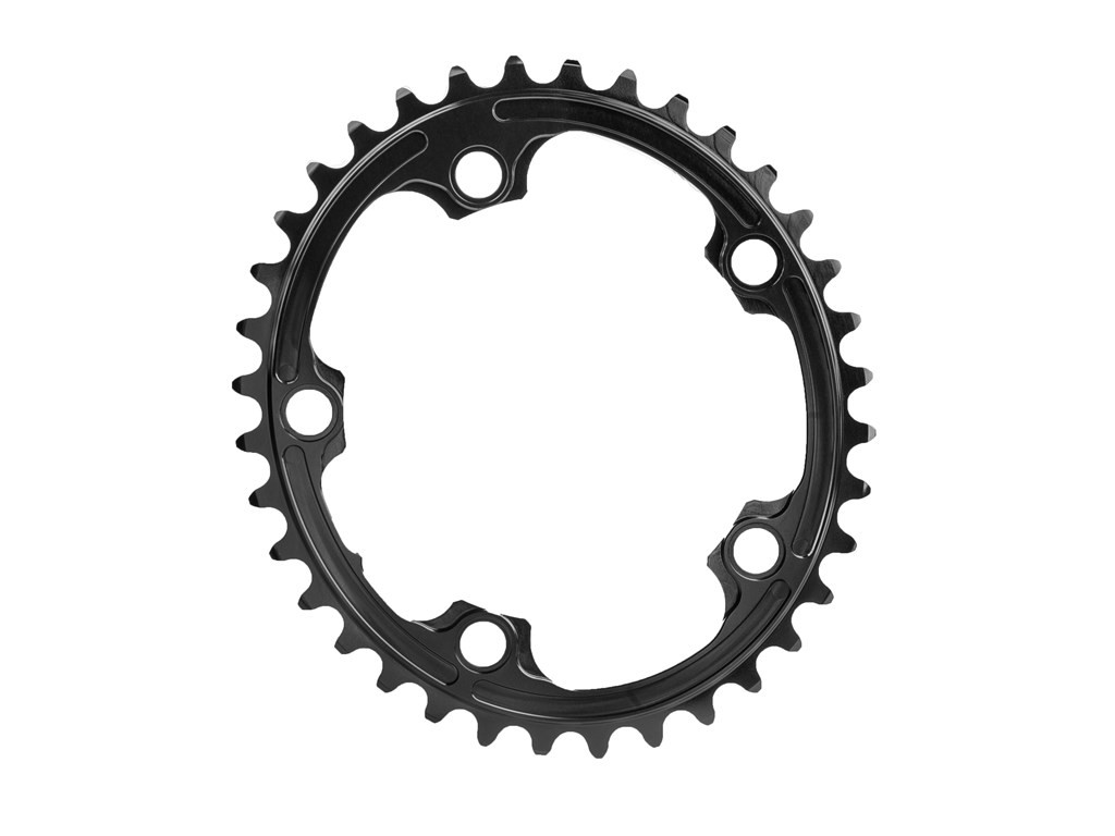 Absolute Black Oval Premium Klinge 34t 110BCD 5 huls skjult klingebolt sort